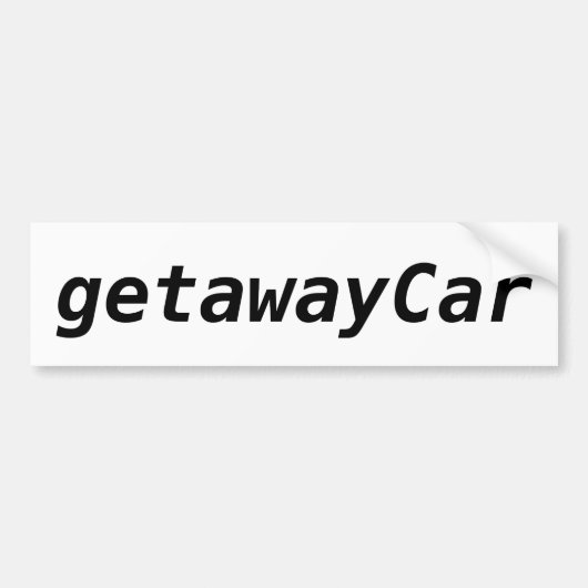 getawayCar バンパーステッカー (正面)