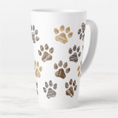 Getekende honden, katten pootje. Hond, kat poten. カフェラテマグ (右アングル)