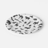 Getekende safari wilde dieren print. Dierenpark, ペーパープレート (アングル)