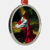 Gethsemaneの庭で祈っているイエス・キリスト メタルオーナメント (右)