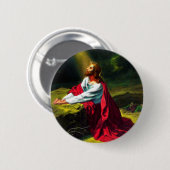 Gethsemaneの庭で祈っているイエス・キリスト 缶バッジ (正面&裏面)