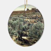 Gethsemaneエルサレムイスラエル共和国のヴィンテージの庭 セラミックオーナメント (左)