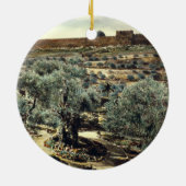 Gethsemaneエルサレムイスラエル共和国のヴィンテージの庭 セラミックオーナメント (裏面)