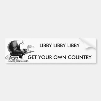 GETTING~1、LIBBY LIBBY LIBBYGETあなた自身の国 バンパーステッカー