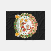 Getting Blotto In Santa's Grotto Drunk Friends Nig フリースブランケット (正面(横))