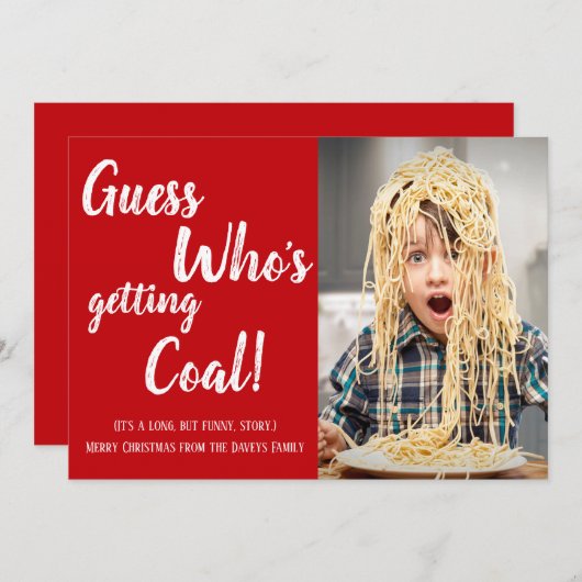 Getting Coal Family Photo Christmas Card (正面/裏面)