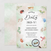 Getting Down & Dirty 3rd Birthday Farm Mud Party  招待状 (正面/裏面)