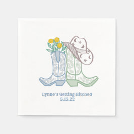 Getting Hitchedバチェロレッテロデオ女性のカーボーイ スタンダードカクテルナプキン