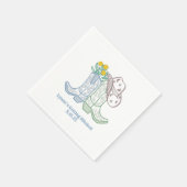 Getting Hitchedバチェロレッテロデオ女性のカーボーイ スタンダードカクテルナプキン (角)