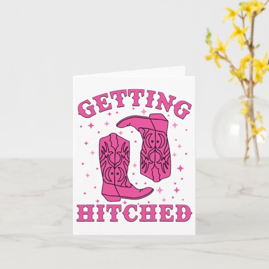 Getting Hitched Bride Groom Western 結婚's Bachel カード (黄色い花)