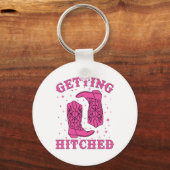 Getting Hitched Bride Groom Western 結婚's Bachel キーホルダー (正面)
