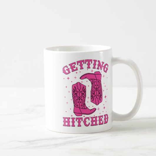 Getting Hitched Bride Groom Western 結婚's Bachel コーヒーマグカップ (右)