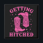 Getting Hitched Bride Groom Western 結婚's Bachel マグネット<br><div class="desc">Getting Hitched Bride Groom Westernの結婚バチェロレッテ</div>