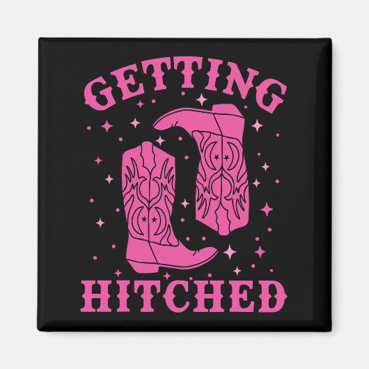 Getting Hitched Bride Groom Western 結婚's Bachel マグネット (正面)