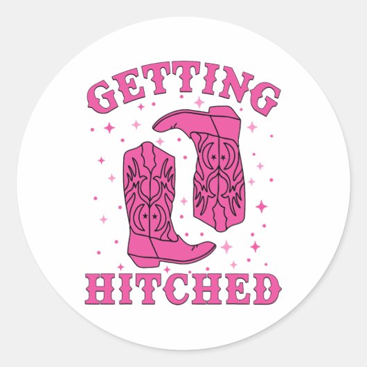 Getting Hitched Bride Groom Western 結婚's Bachel ラウンドシール (正面)