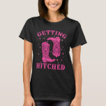 Getting Hitched Bride Groom Western 結婚's Bachel Tシャツ<br><div class="desc">Getting Hitched Bride Groom Westernの結婚バチェロレッテ</div>