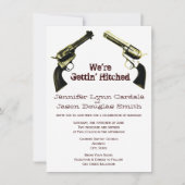 Getting Hitched Cowboy Guns結婚式招待状 招待状 (正面)