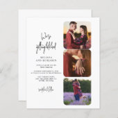 Getting Hitched Photo Collage結婚式招待状 (正面/裏面)