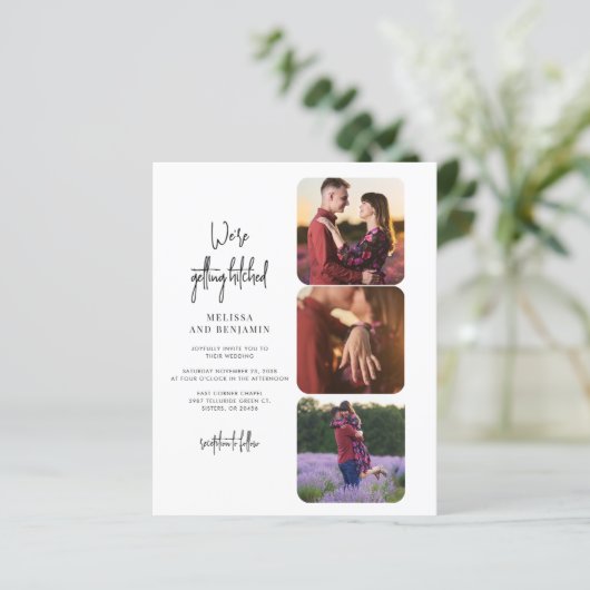 Getting Hitched Photo Collage結婚式招待状 (スタンド正面)