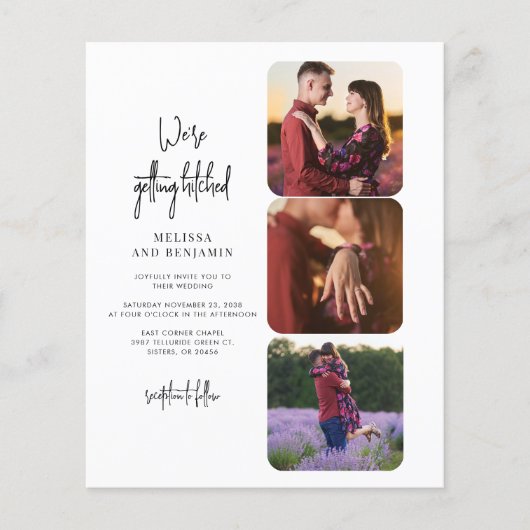 Getting Hitched Photo Collage結婚式招待状 (正面)