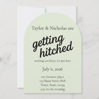 "Getting Hitched" Wedding Elopement Invitation 招待状