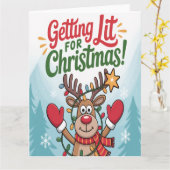 Getting Lit Christmas カード (黄色い花)