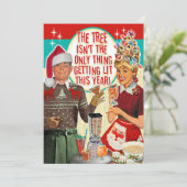 Getting Lit Christmas Party Invitation - Couple 招待状 (スタンド正面)