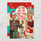 Getting Lit Christmas Party Invitation - Couple 招待状 (正面/裏面)