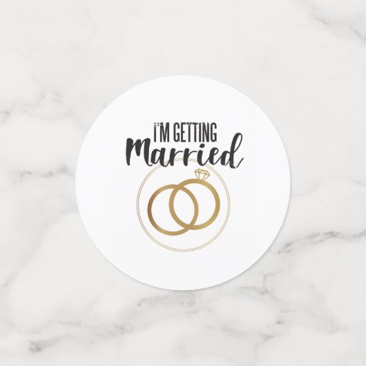 Getting Marriedは自分の写真を追加しカスタマイズた コンフェッティ (スモール正面)