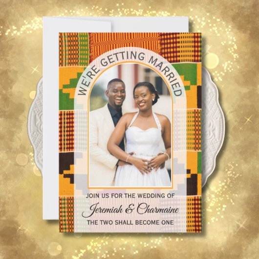 GETTING MARRIED African Ghana Kente WEDDING  招待状