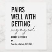 Getting Married Engagement ワインラベル (シングルラベル)