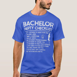Getting Married Groom Funny Bachelor Checklist Par Tシャツ