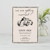 Getting Married Hand Drawn Photo QR Code Wedding 招待状 (スタンド正面)