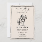 Getting Married western Photo QR Code Wedding 招待状 (正面)