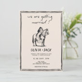 Getting Married western Photo QR Code Wedding 招待状 (スタンド正面)