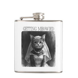 Getting Meowied – Funny Bachelorette Design  フラスク