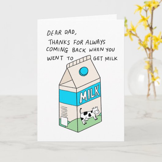 Getting Milkパパ |父おもしろいの名刺 カード (黄色い花)