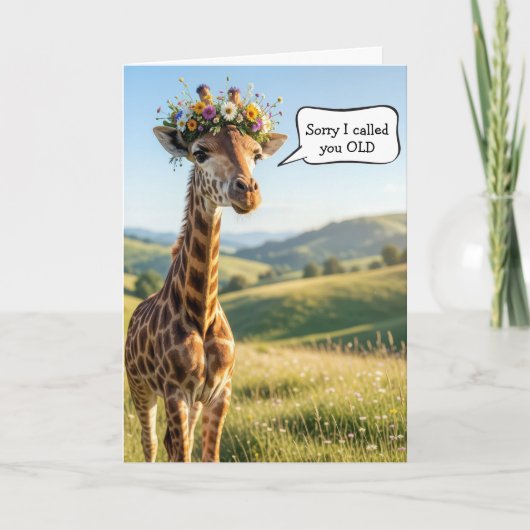 Getting Old Birthday Giraffe Humor カード (正面)