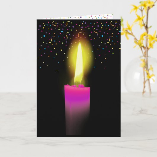 Getting Older誕生日キャンドル カード (黄色い花)