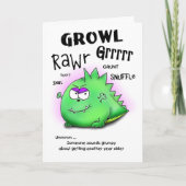 Getting Older Grumpy Dino誕生日カード カード (正面)