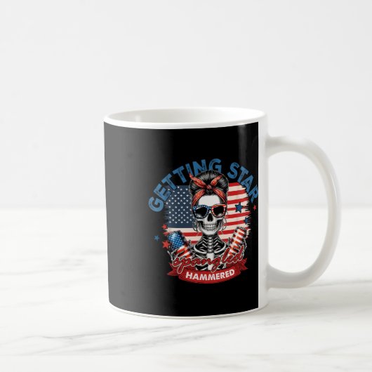 Getting Star Spangle Hamed American Skeleton 4 コーヒーマグカップ (右)