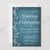 Getttingは素朴で青い結婚式招待状を繋ぎました 招待状 (裏面)