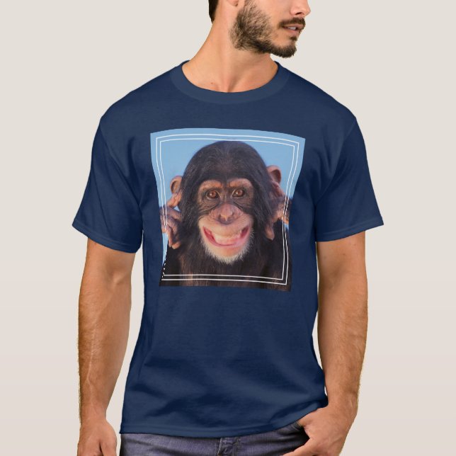 Gettyのイメージ|の微笑のチンパンジー Tシャツ (正面)