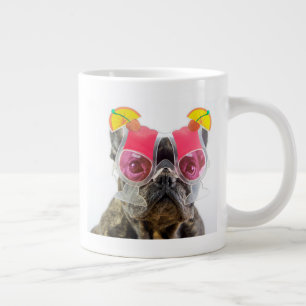 Gettyイメージ カクテルグラス付きの犬 ジャンボコーヒーマグカップ