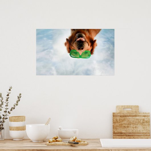 Getty Images | Dog With Glasses ポスター (キッチン)