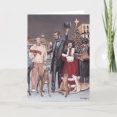 Gettysburgのクリスマスのグレイハウンド犬の芸術カード シーズンカード (正面)