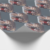 GettysburgのクリスマスIIのグレイハウンド犬の芸術の包むこと ラッピングペーパー (角)