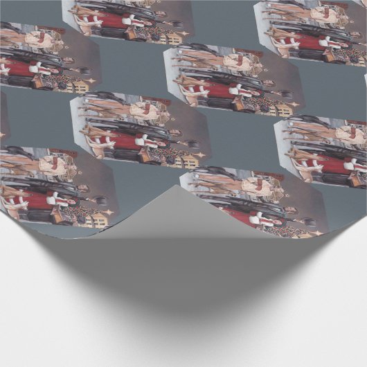 GettysburgのクリスマスIIのグレイハウンド犬の芸術の包むこと ラッピングペーパー (角)