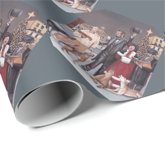GettysburgのクリスマスIIのグレイハウンド犬の芸術の包むこと ラッピングペーパー (ロールコーナー)