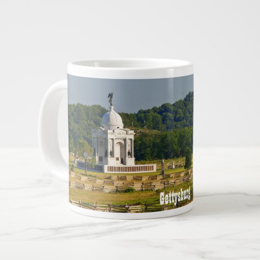 GettysburgのジャンボマグのPAの記念物 ジャンボコーヒーマグカップ (正面左)